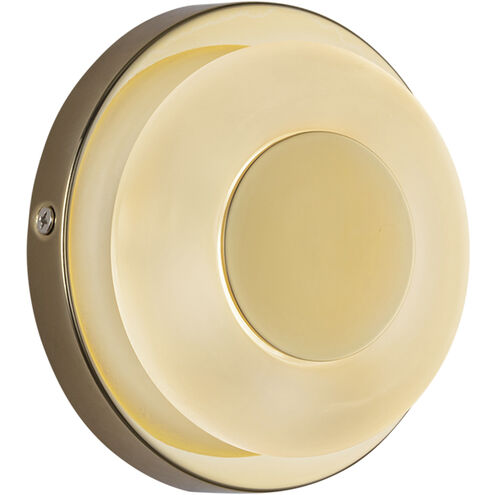 Stephord Wall Sconce Wall Light in Frosted Glass Shade, Metallic Brass