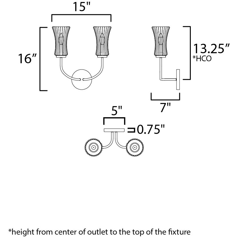 Camelot 2 Light 15 inch Natural Aged Brass Wall Sconce Wall Light