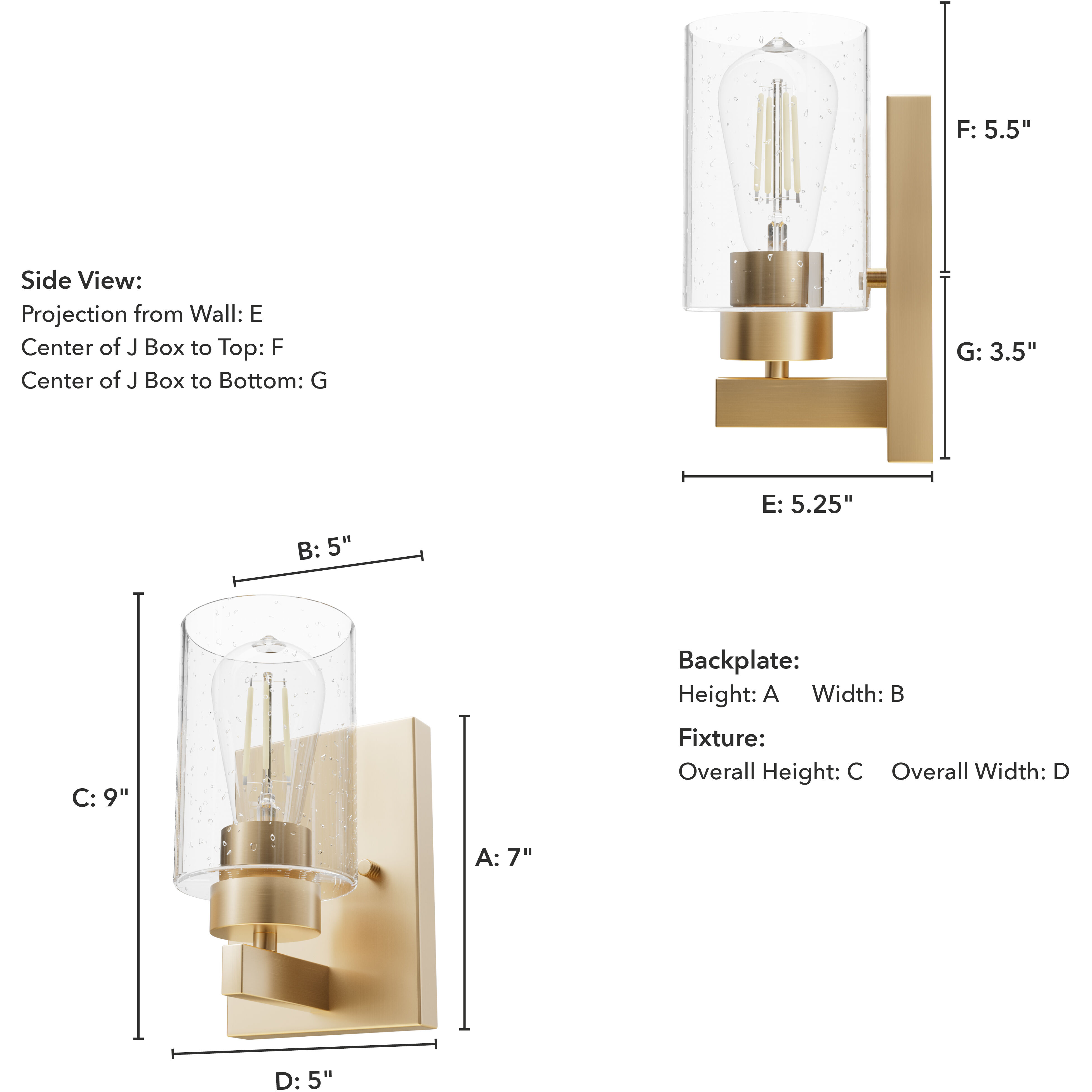 Hartland 1 Light 5 inch Alturas Gold Wall Sconce Wall Light, Small