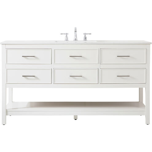 Sinclaire 60 X 22 X 34 inch White Vanity Sink Set