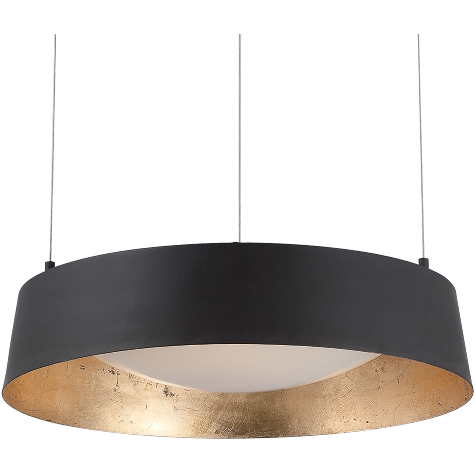 Gilt LED 18 inch Black Gold Leaf Chandelier Ceiling Light in Opulent Textured Gold Leaf Aluminum