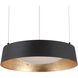 Gilt LED 18 inch Black Gold Leaf Chandelier Ceiling Light in Opulent Textured Gold Leaf Aluminum