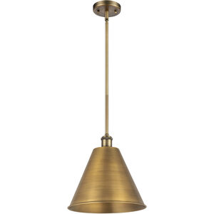 Ballston Cone 1 Light 12 inch Brushed Brass Pendant Ceiling Light
