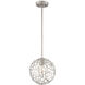 Helios 1 Light 10 inch Satin Nickel Pendant Ceiling Light