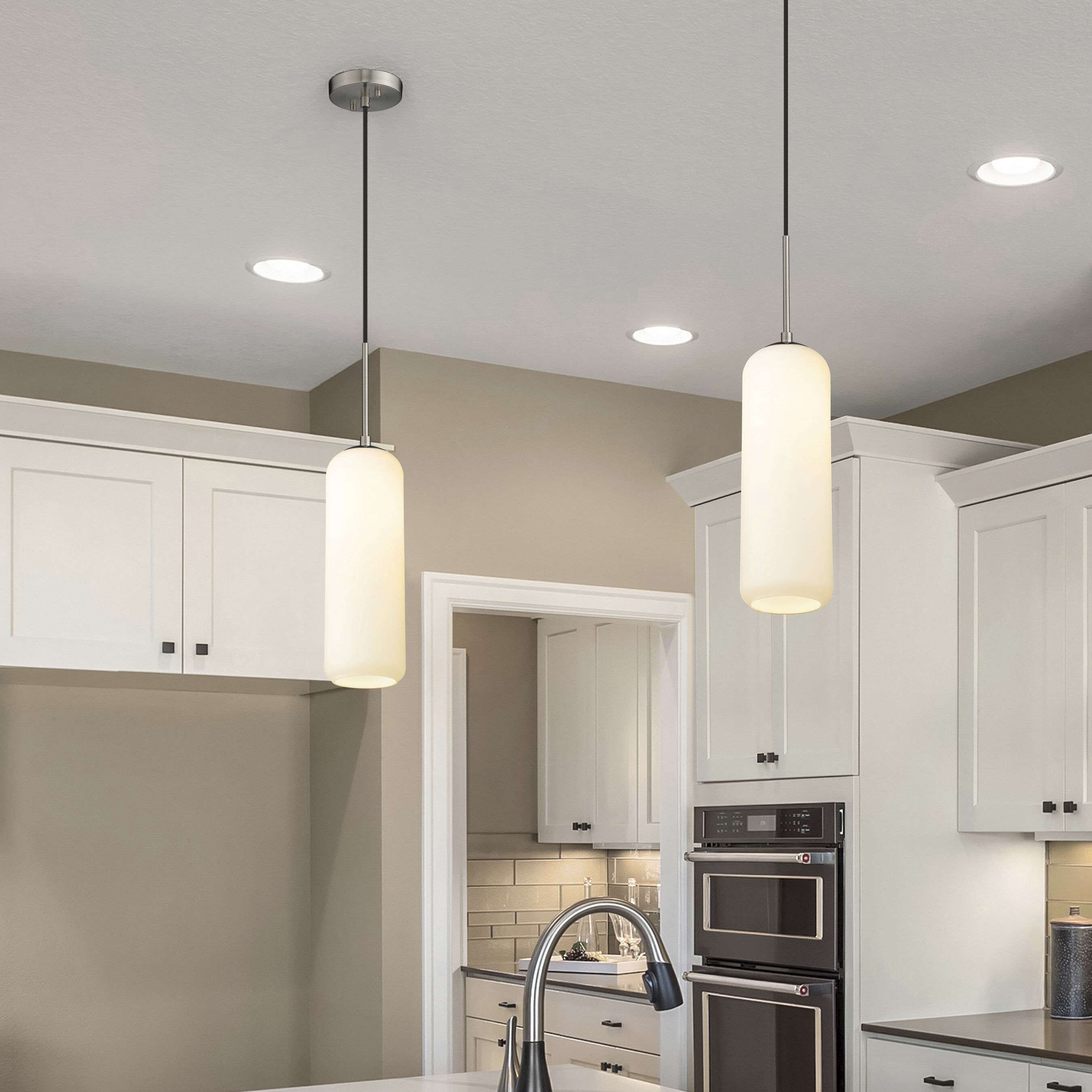 Monty 1 Light 5.25 inch Brushed Nickel Pendant Ceiling Light