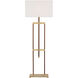 Ray Booth Alda 55.25 inch 15.00 watt Antique-Burnished Brass and Walnut Adjustable Floor Lamp Portable Light