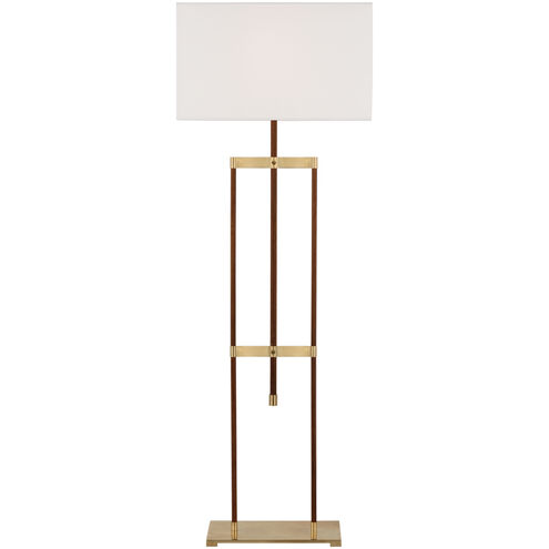 Ray Booth Alda 55.25 inch 15.00 watt Antique-Burnished Brass and Walnut Adjustable Floor Lamp Portable Light