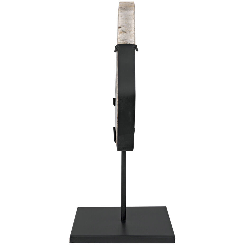 Wood Fossil Matte Black Statue