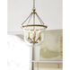 Chapman & Myers Country Bell Jar 6 Light 15.5 inch Antique-Burnished Brass Lantern Pendant Ceiling Light, Medium