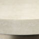 Chester Round 23.5 X 20.5 inch Ivory Faux Shagreen and Antique Brass Metal Side Table