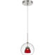 Double Glass LED 6 inch Red Clear Mini Pendant Ceiling Light