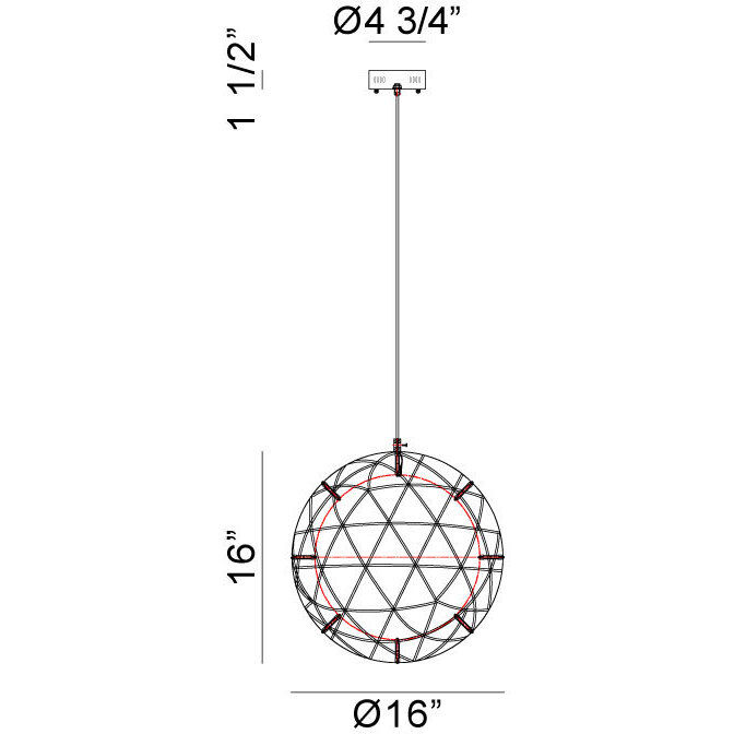 Manhattan Series LED 16 inch Chrome Chandelier Ceiling Light