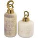 Tiff Aged Cream with Antique Brass Bottle, Set of 2