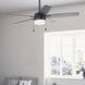 Anisten 52 inch Matte Black with Matte Black/Dark Gray Oak Blades Ceiling Fan
