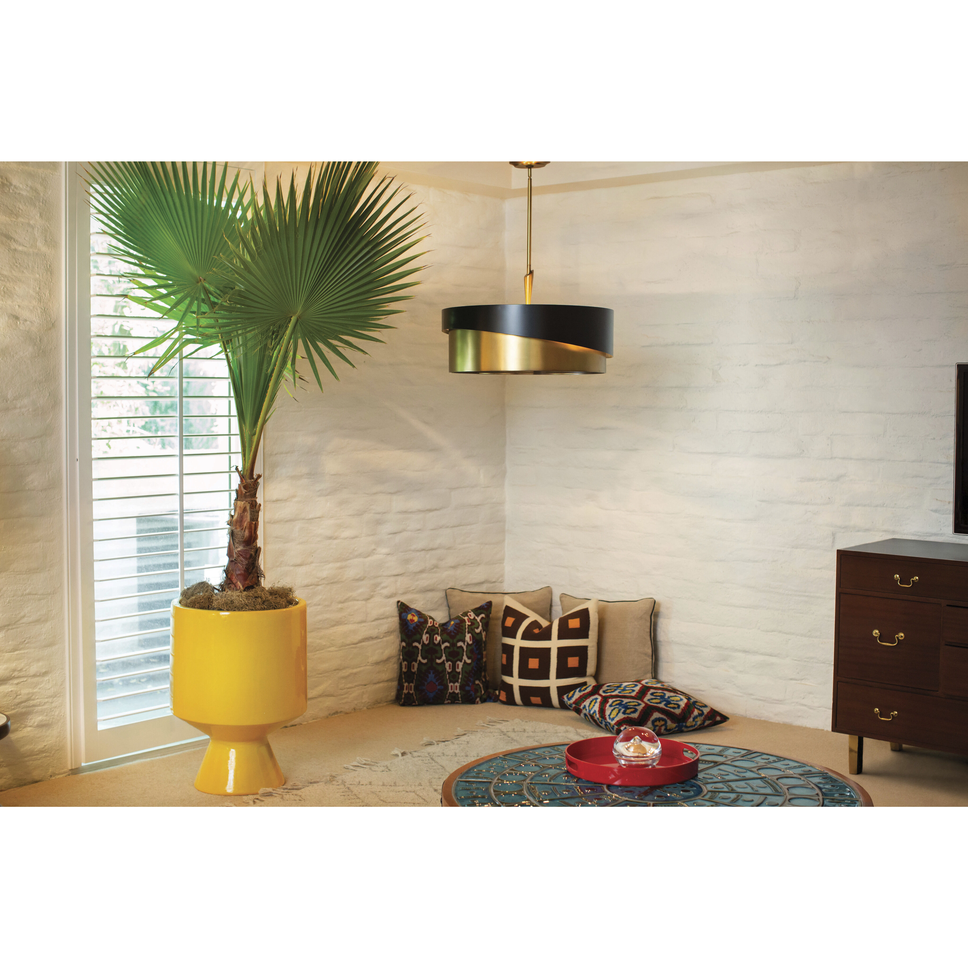 Gigi LED 26 inch Heritage Brass Chandelier Ceiling Light, Semi-Flush Mount