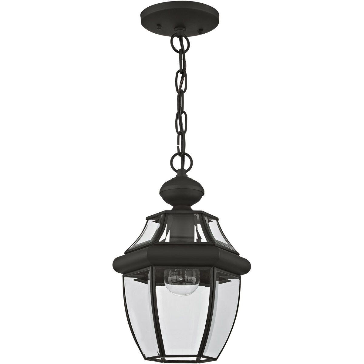 Monterey 1 Light 9 inch Black Outdoor Pendant Lantern 