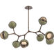 Cabochon LED 37.6 inch Burnished Bronze with Sage Green Pendant Ceiling Light in 2700K LED, Modern Branch
