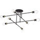 Delacroix 8 Light 35 inch Bronze with Antique Brass Accents Semi-Flush Ceiling Light