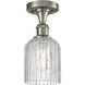 Bridal Veil 1 Light 5 inch Satin Nickel Semi-Flush Mount Ceiling Light in Clear