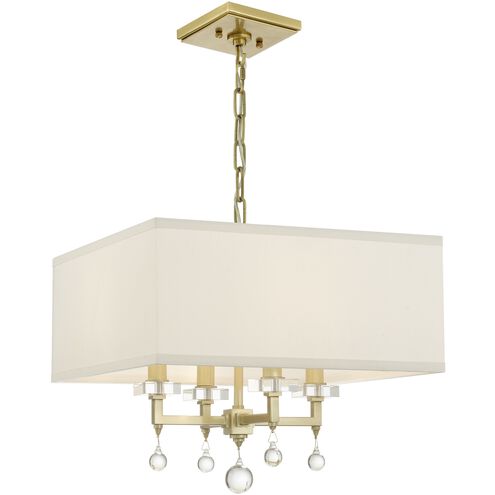 Paxton 4 Light 16 inch Aged Brass Mini Chandelier Ceiling Light