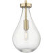 Owego 7 Light 36.63 inch Champagne Bronze Linear Pendant Ceiling Light in Seedy Glass