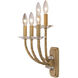 Atella 5 Light 12 inch Ashen Gold Wall Sconce Wall Light