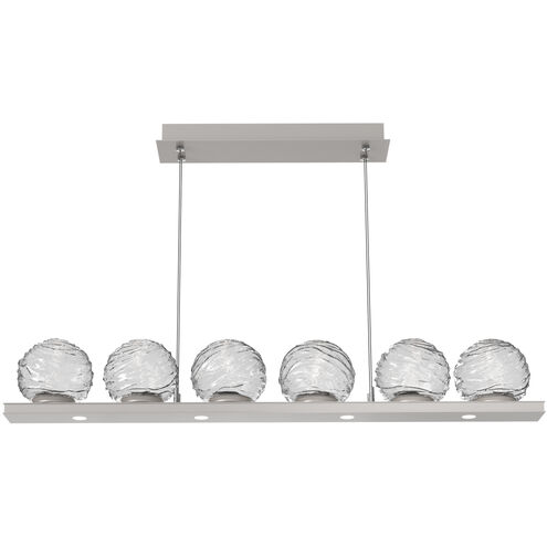 Gaia LED 48 inch Beige Silver Linear Multi-Pendant Ceiling Light in Clear, 2700K LED