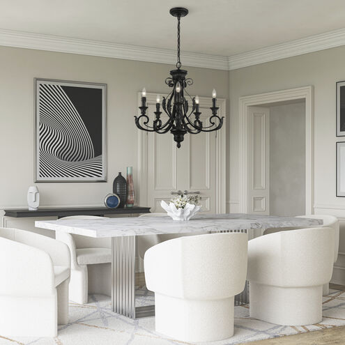 Valencia 5 Light 25 inch Shiny Black Chandelier Ceiling Light