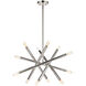 Mandelorian 12 Light 21 inch Polished Nickel Sputnik Chandelier Ceiling Light