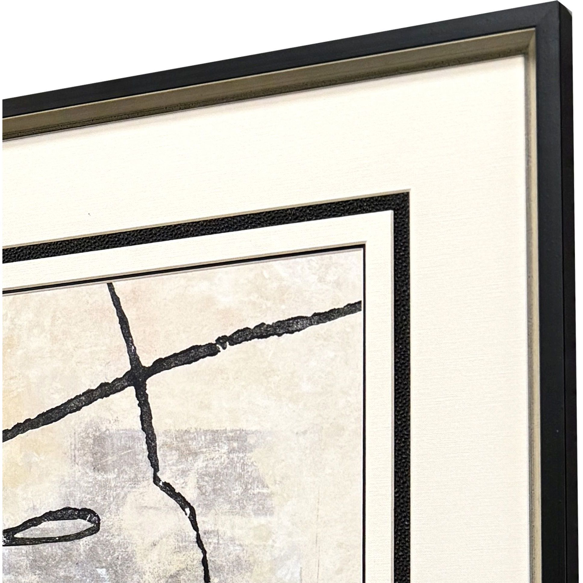 Tangle Black and Beige and Gray and Neutral Framed Art