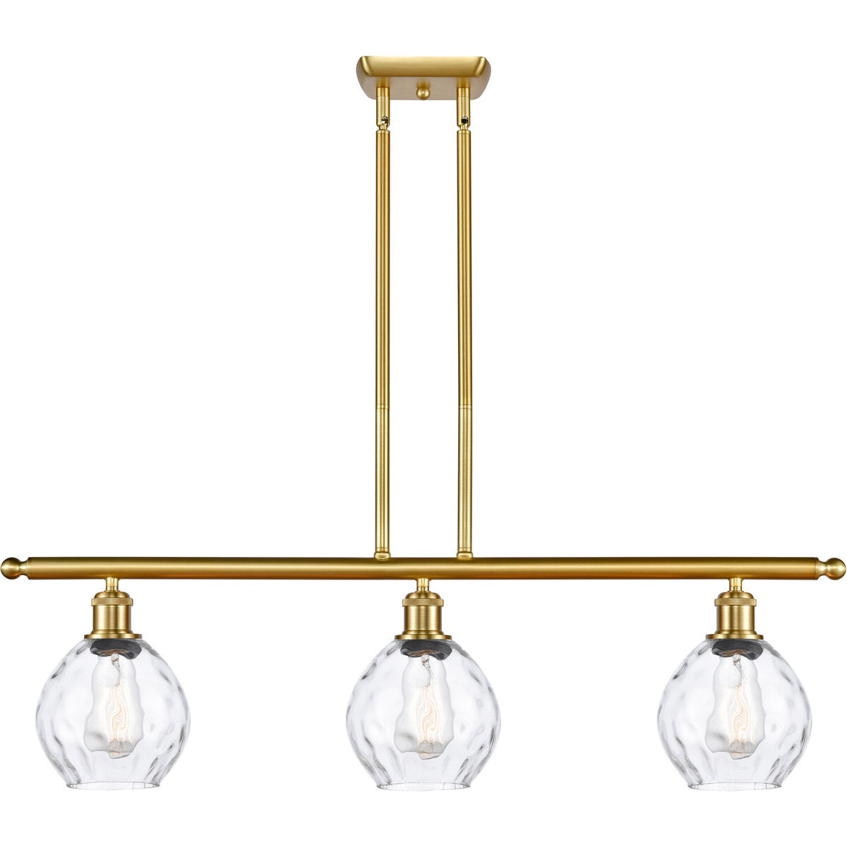 Ballston Small Waverly 3 Light 36 inch Satin Gold Island Light Ceiling Light, Ballston