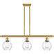 Ballston Small Waverly 3 Light 36 inch Satin Gold Island Light Ceiling Light, Ballston