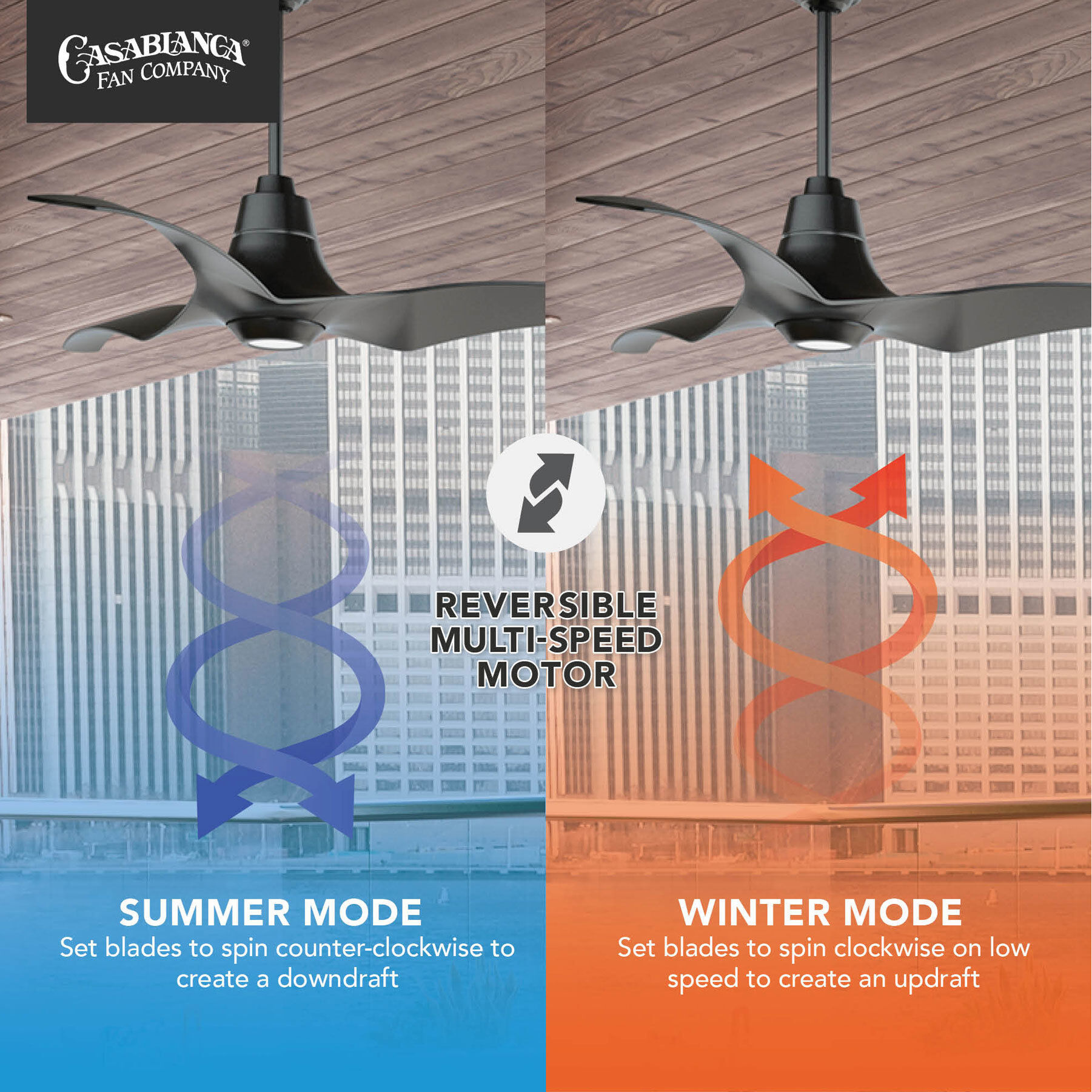 Stingray 60 inch Granite Outdoor Ceiling Fan