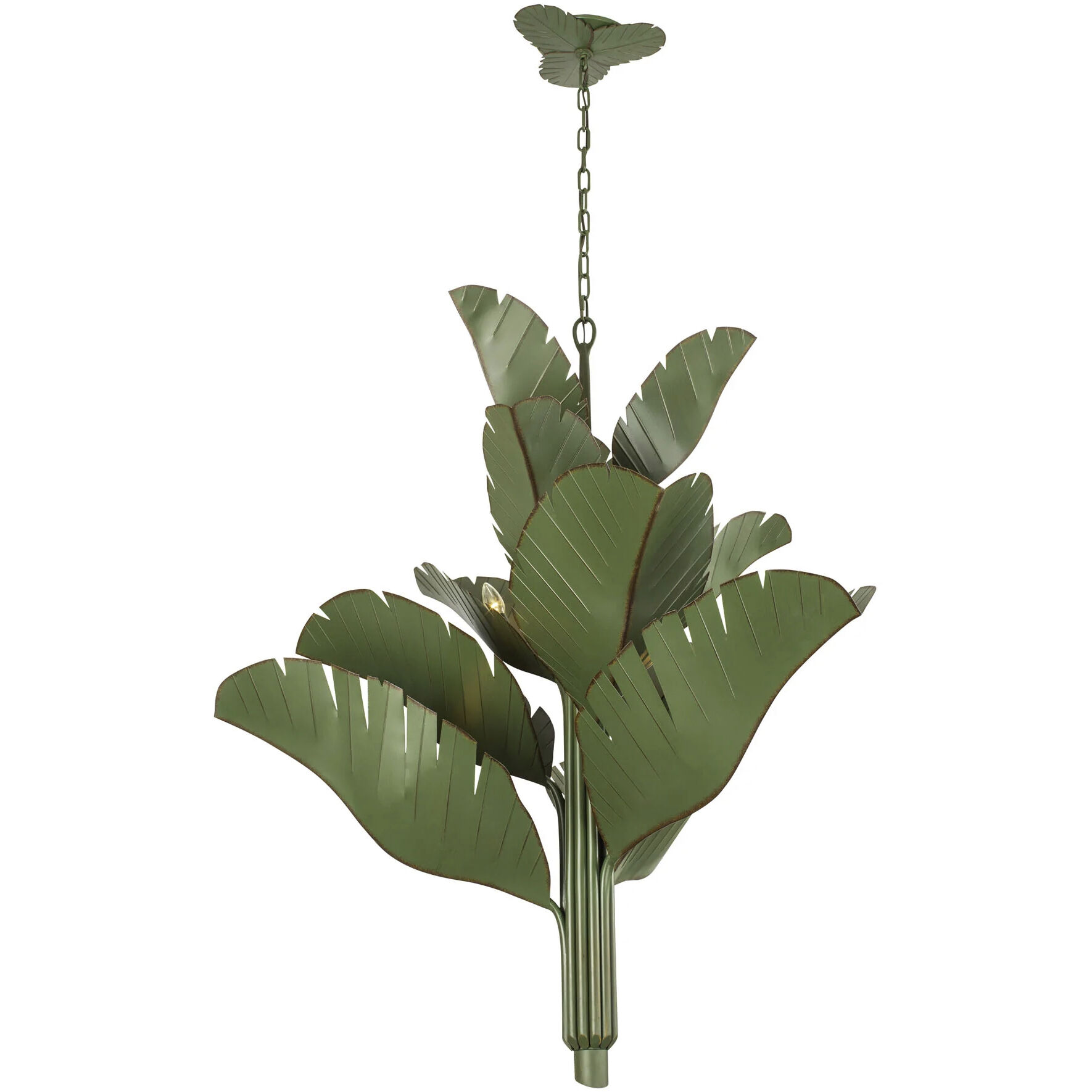Banana Leaf 12 Light 44 inch Banana Leaf Chandelier Ceiling Light