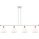 Ballston Ballston Dome LED 48 inch White and Polished Chrome Island Light Ceiling Light in Matte White Glass