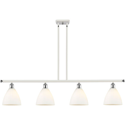Ballston Ballston Dome LED 48 inch White and Polished Chrome Island Light Ceiling Light in Matte White Glass
