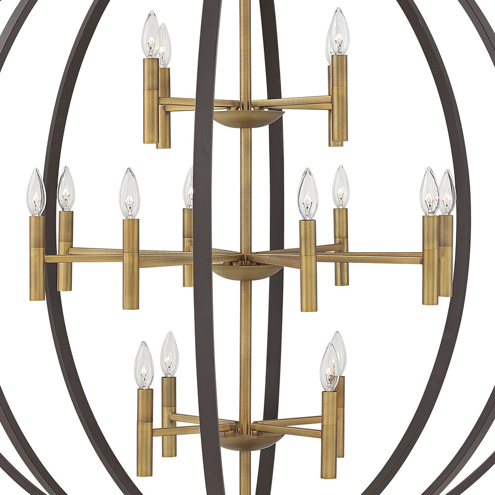 Euclid 16 Light 44 inch Spanish Bronze with Heirloom Brass Indoor Chandelier Ceiling Light