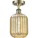 Ballston Preston 1 Light 6.75 inch Antique Brass Semi-Flush Mount Ceiling Light in Mercury