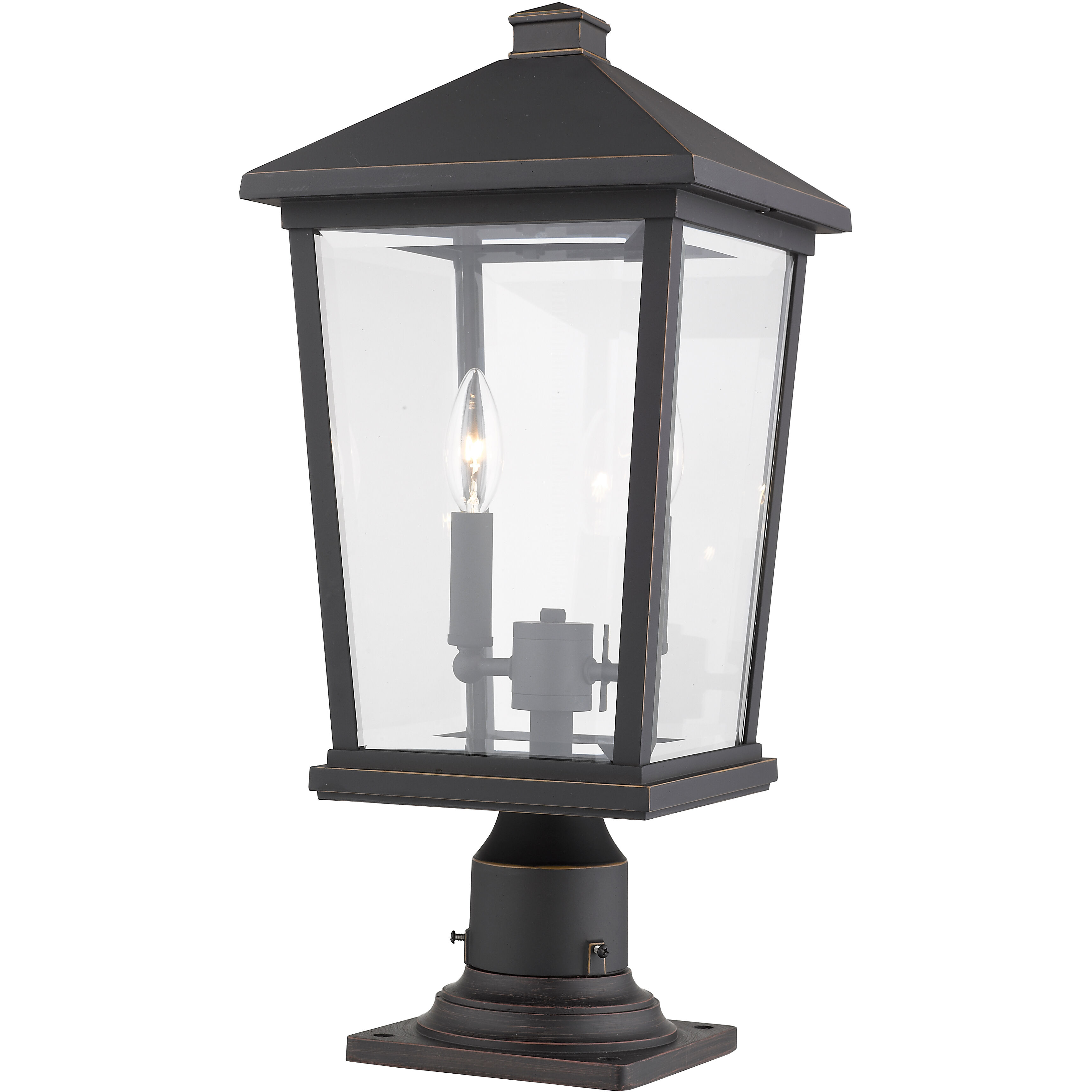 Beacon 2 Light 21.5 inch Oil Rubbed Bronze Outdoor Pier Mounted Fixture in 8.25