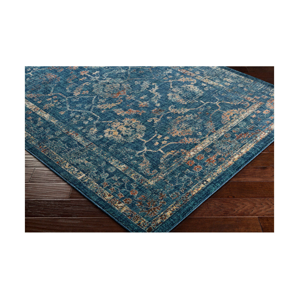Tharunaya 36 X 24 inch Blue and Blue Area Rug, Polypropylene