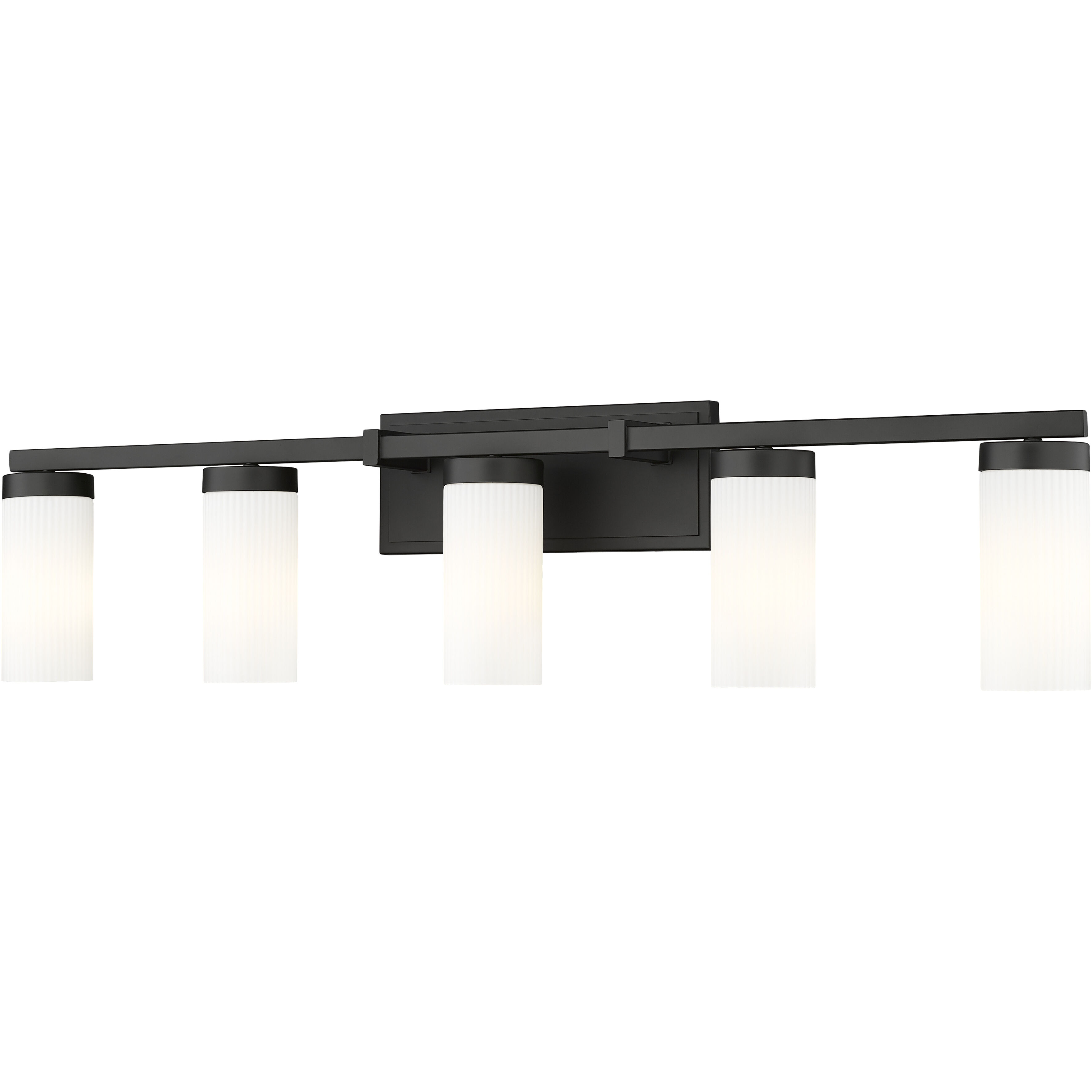 Danica 5 Light 38.75 inch Matte Black Bath Vanity Light Wall Light