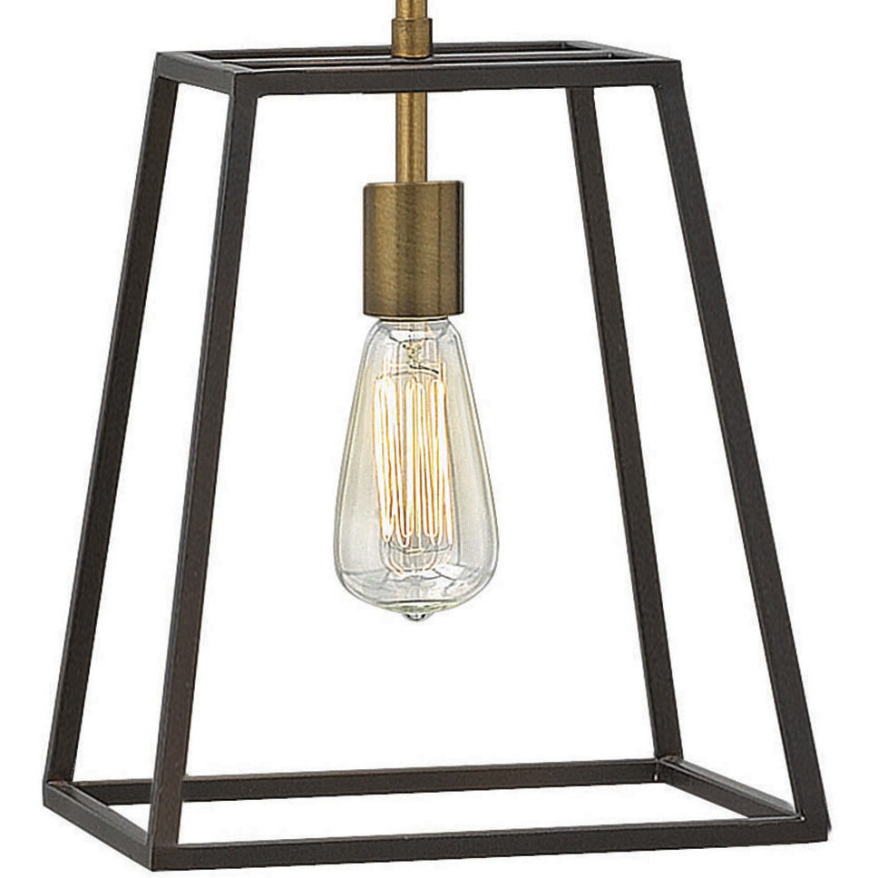 Fulton 1 Light 10 inch Bronze with Heirloom Brass Indoor Pendant Ceiling Light, Large