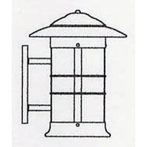 Newport 1 Light 17.88 inch Pewter Outdoor Wall Mount in White Opalescent