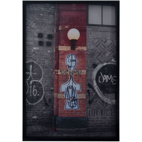 Bowery II Grain de Bois Noir with Black Framed Wall Art