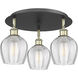 Norfolk 3 Light 17.5 inch Black Antique Brass Flush Mount Ceiling Light in Clear