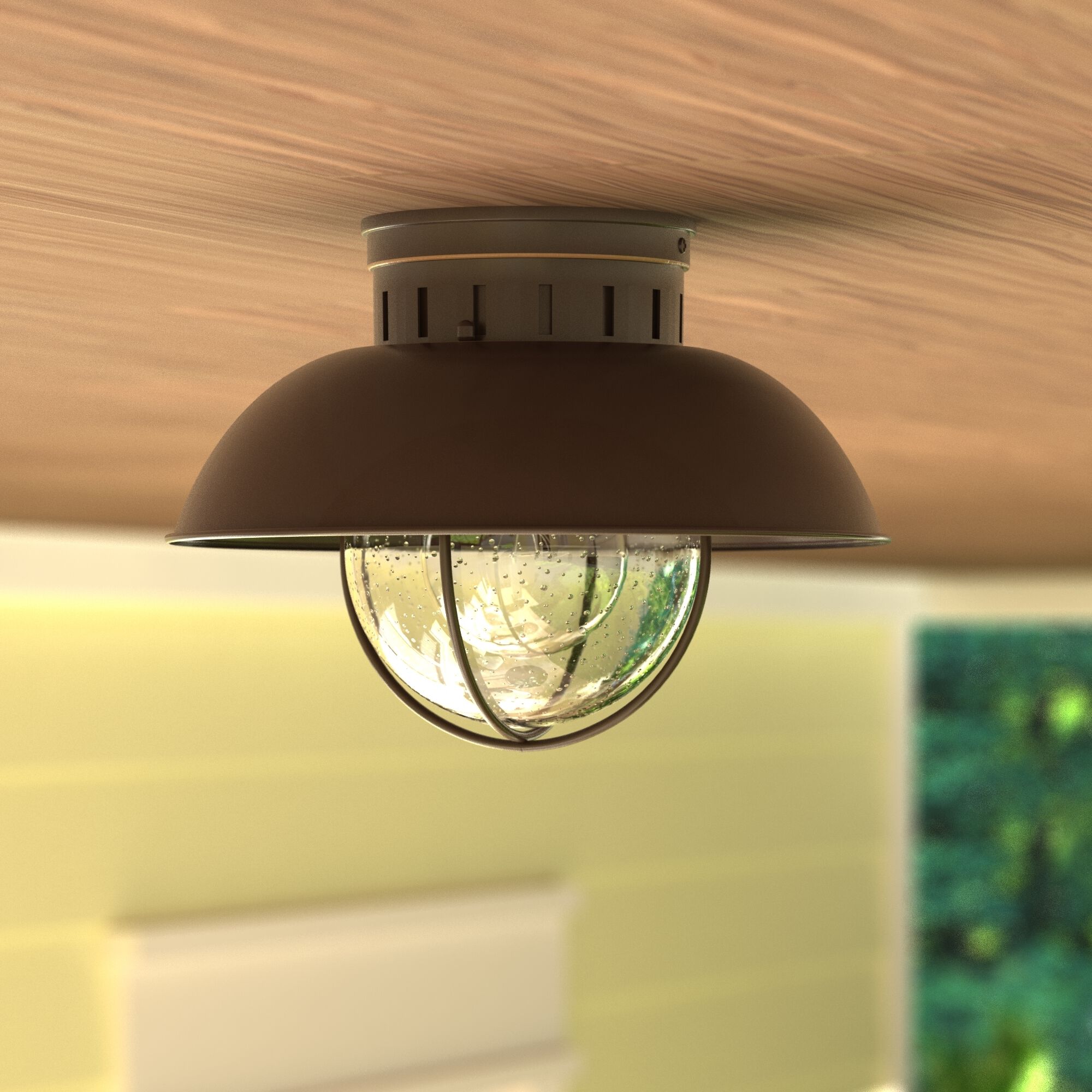 Harwich LED 10 inch Burnished Bronze Outdoor Ceiling