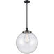 Franklin Restoration Beacon 1 Light 16 inch Matte Black Pendant Ceiling Light in Incandescent, Seedy