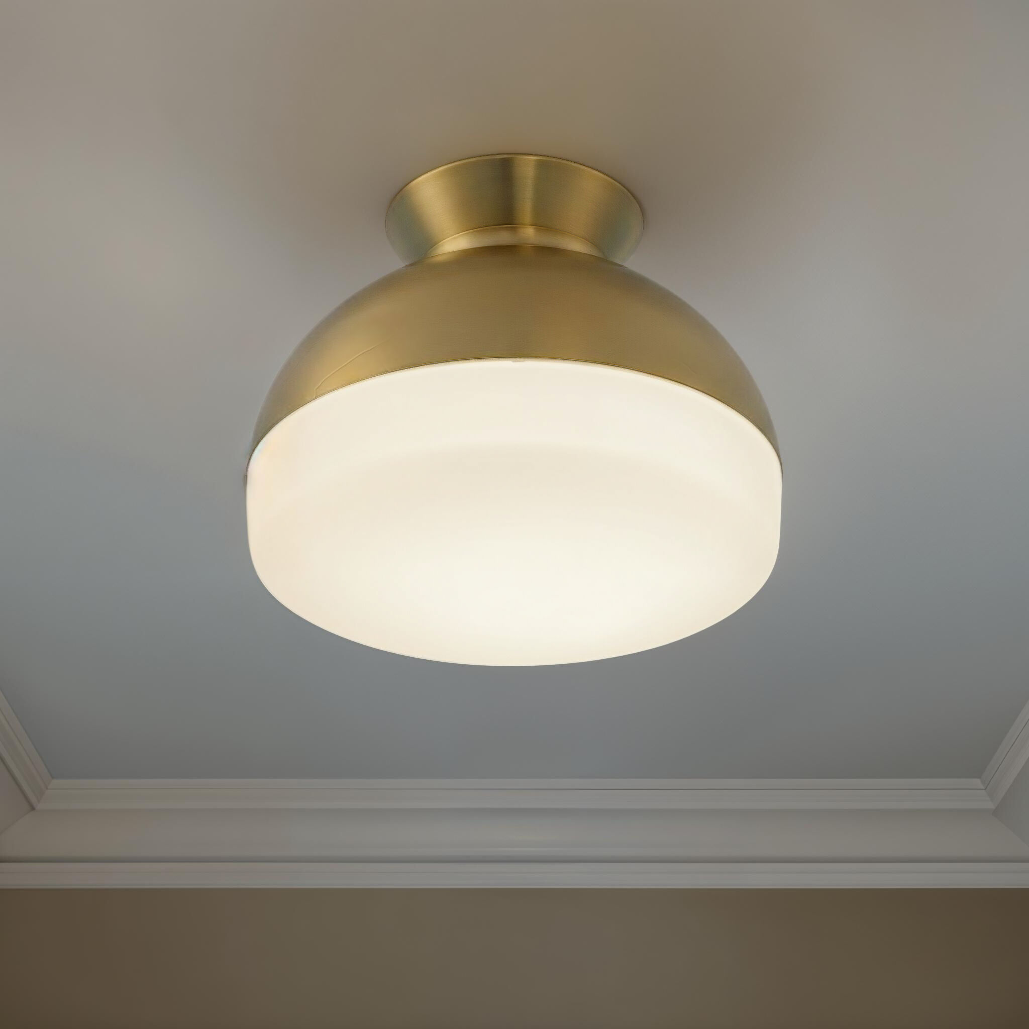 Gidget 2 Light 15 inch Vibrant Gold Flush Ceiling Light