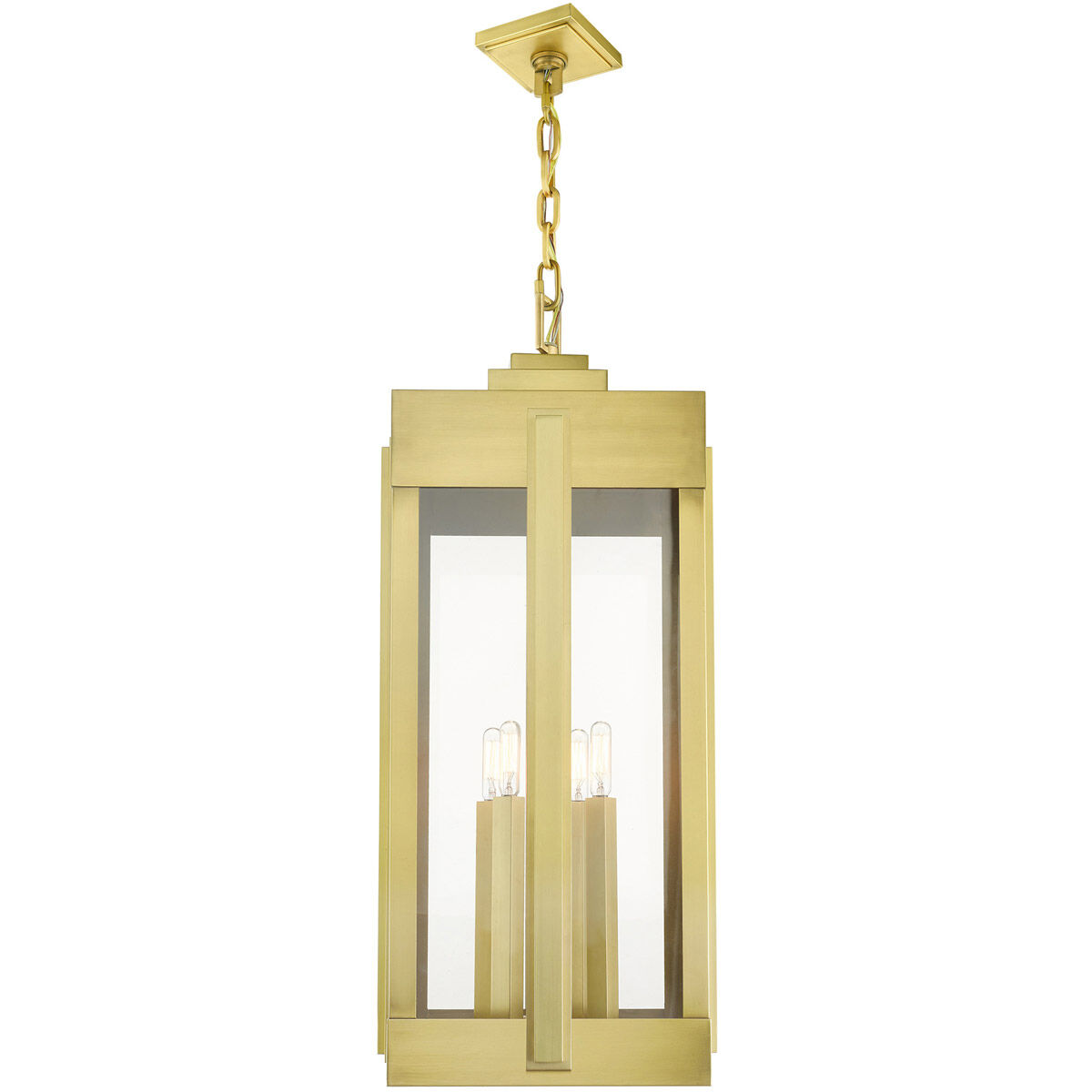 Lexington 4 Light 13 inch Natural Brass Outdoor Pendant Lantern
