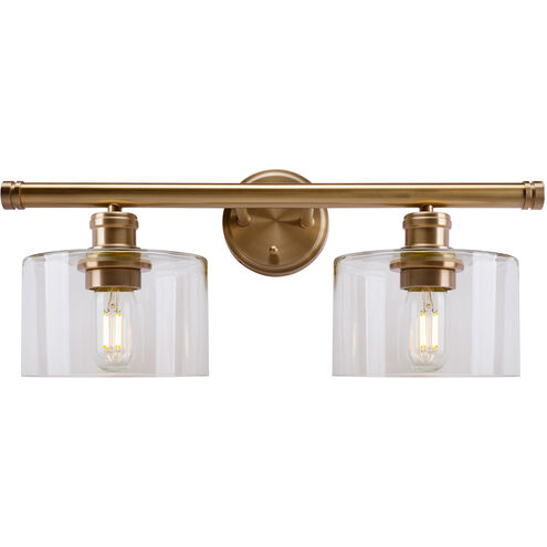 Zane 2 Light 21 inch Soft Gold Vanity Light Wall Light